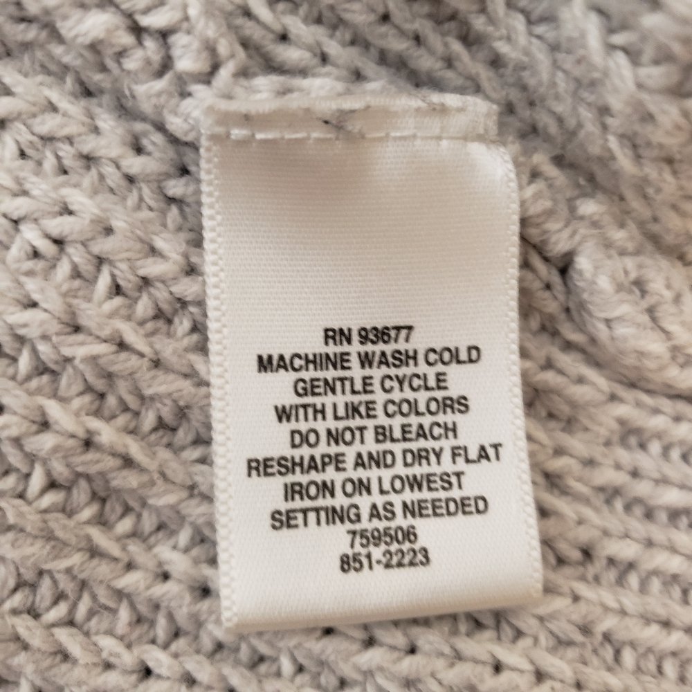 Preppy Minimalist Cable Knit Gray sweater Cotton Blend Small - Picture 7 of 7